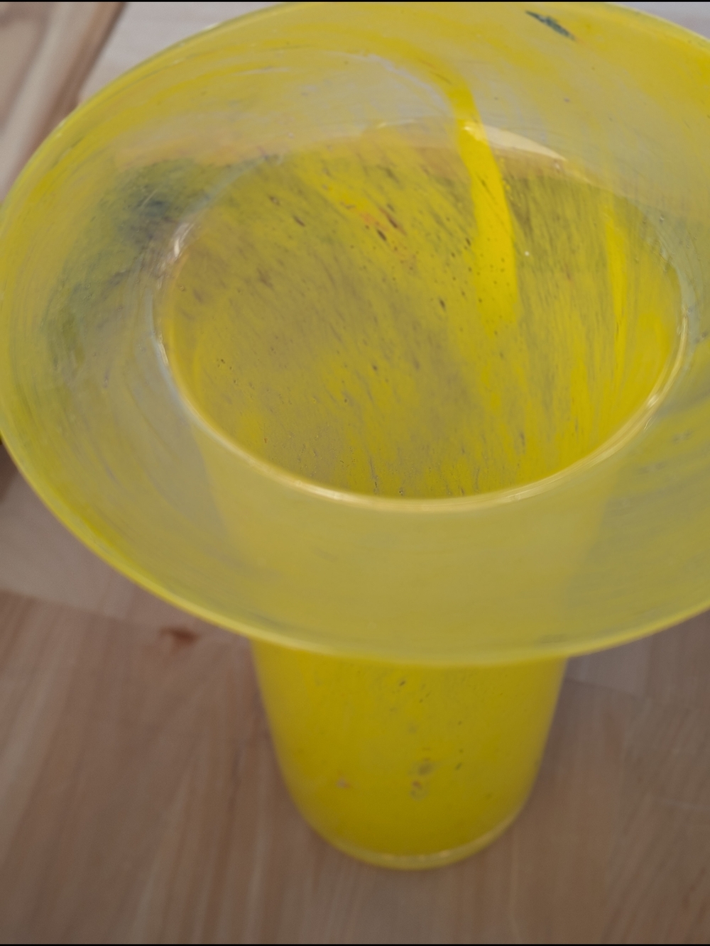 Hans Christian Wagner Yellow Art Glass Vase